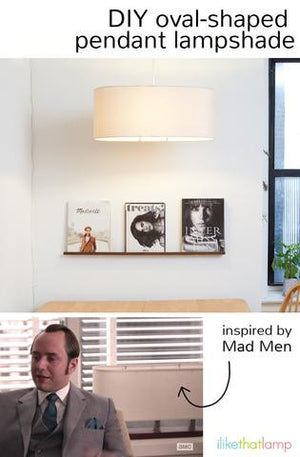 A Mad Men Inspired Oval Lampshade - Read about DIY lampshade kits and projects at http://ilikethatlamp.com