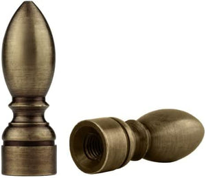 Lamp Finials 2-Pack (Antique Brass Bullet, 1-9/16" Tall)