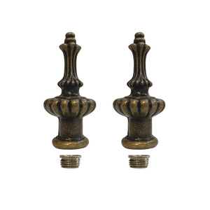 Antique Brass Lamp Finials [2 Pack]