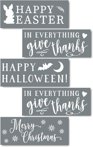 Holiday Bundle Stencil Set (Christmas, Easter, Halloween, Thanksgiving & Fourth of July)