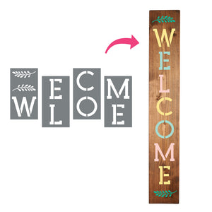 Vertical Welcome Stencils for 5FT Sign (Four Pack)