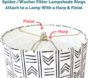 Steel Silver Drum Lamp Shade Rings with U.S. Style Spider-Washer Fitter