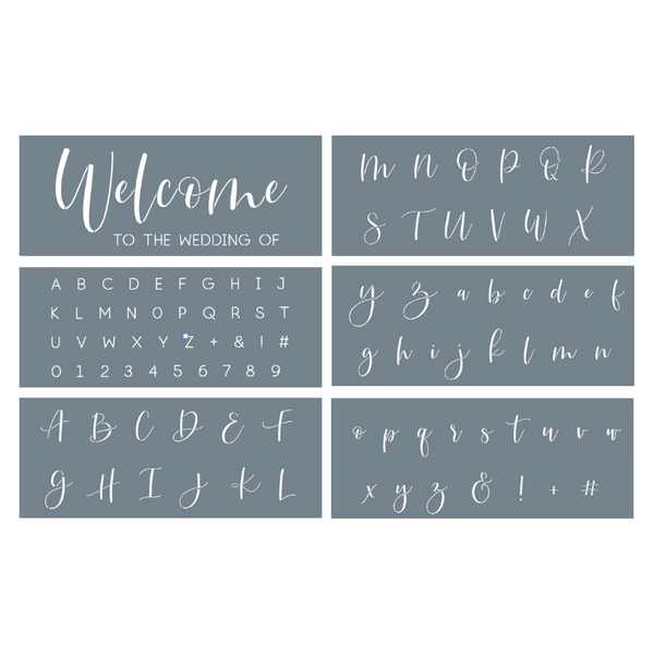 Alphabet stencils font n.13 - Uppercase wedding font stencil for