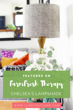 Featured On Farm Fresh Therapy Chelsea’s Vintage Fabric Drum Shade Lamp - shop DIY lamp wiring kits on www.ilikethatlamp.com