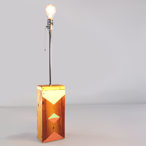 Geometric Painted Wooden Lamp Base