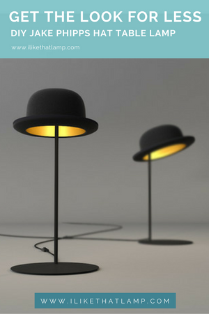 Get the Look for Less: DIY Bowler Hat Table Lamp - Read more at www.ilikethatlamp.com