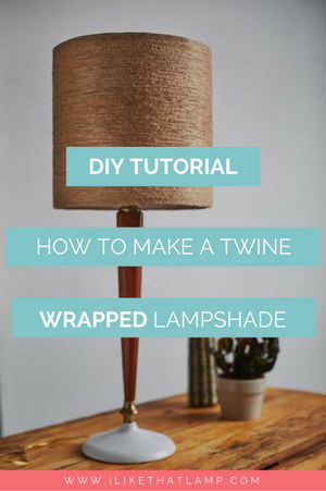 How to Make a Fall-Inspired Jute Twine Wrapped DIY Lampshade - Find the full tutorial at www.ilikethatlamp.com