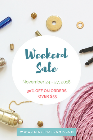 Join us for our Black Friday - Cyber Monday Full Weekend Sale at www.ilikethatlamp.com