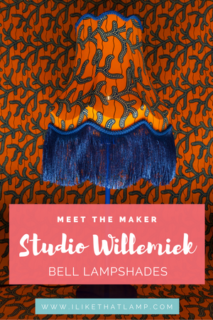 Meet the Maker Willemiek Upcycles Thrift Shop Bell Lampshade Frames at www.ilikethatlamp.com