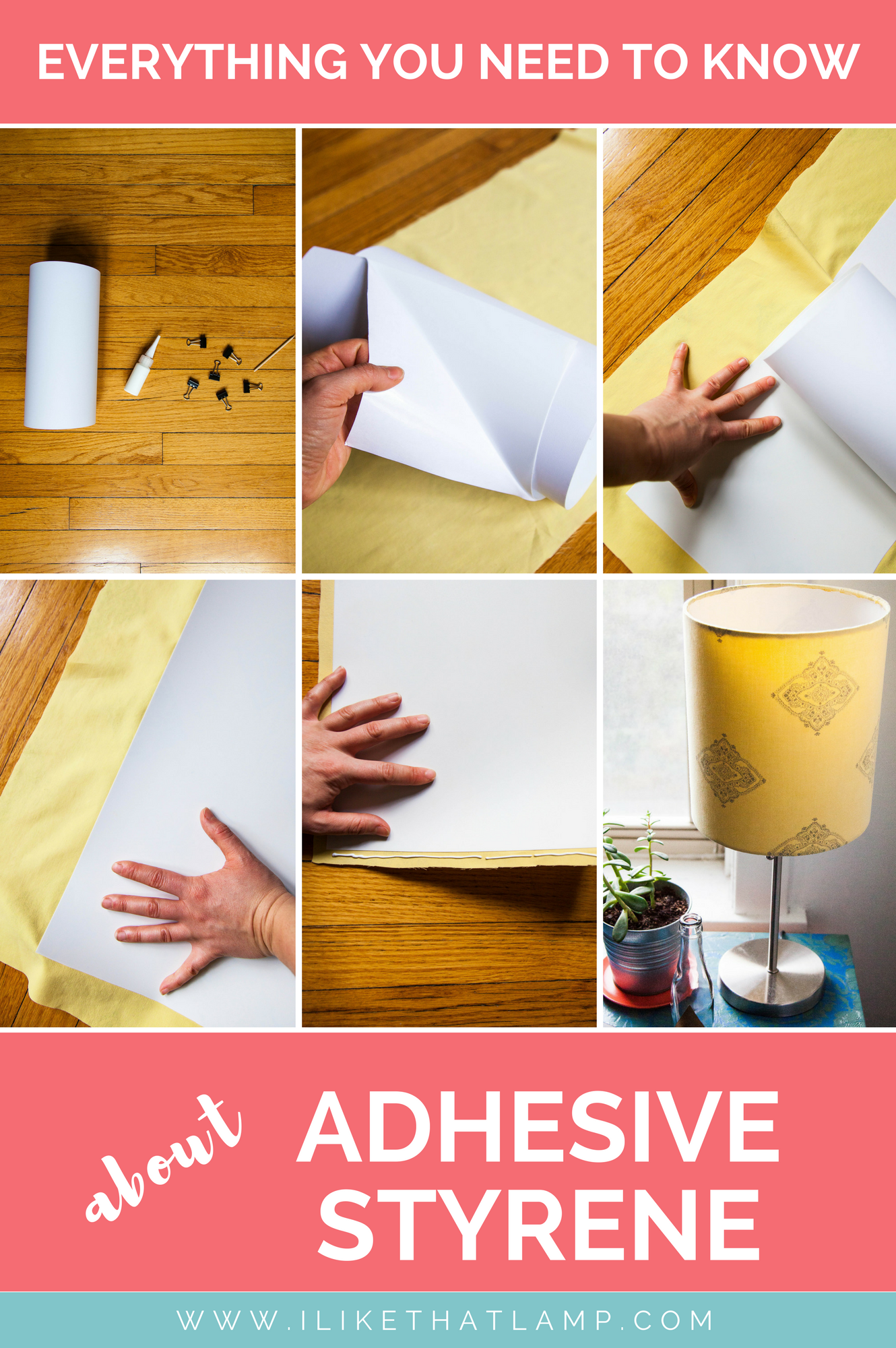 DIY Lampshade Stick It Self Adhesive Backing PVC Large Sheet Styrene  Pressure Sensitive Do It Yourself Lamp Make Your Own Peel off Drum 