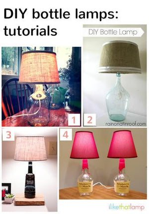 How to: DIY Bottle Lamps - Read about DIY lampshade kits and projects at http://ilikethatlamp.com