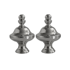 Lamp Finials 2-Pack (Glossy Silver, 1-1/2" Tall)