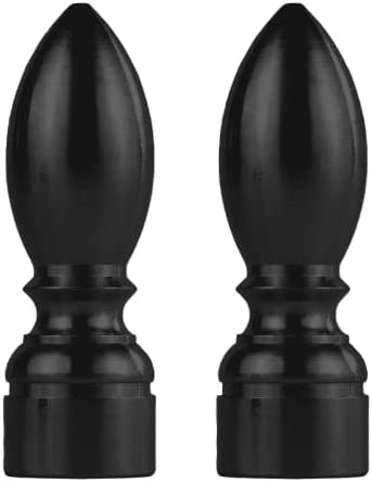 Lamp Finials 2-Pack (Black Bullet, 1-9/16" Tall)