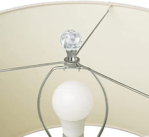 Lamp Finials 2-Pack (Crystal Ball, Silver Base, 1-3/4" Tall)
