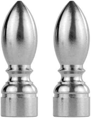 Lamp Finials 2-Pack (Silver Bullet, 1-9/16" Tall)