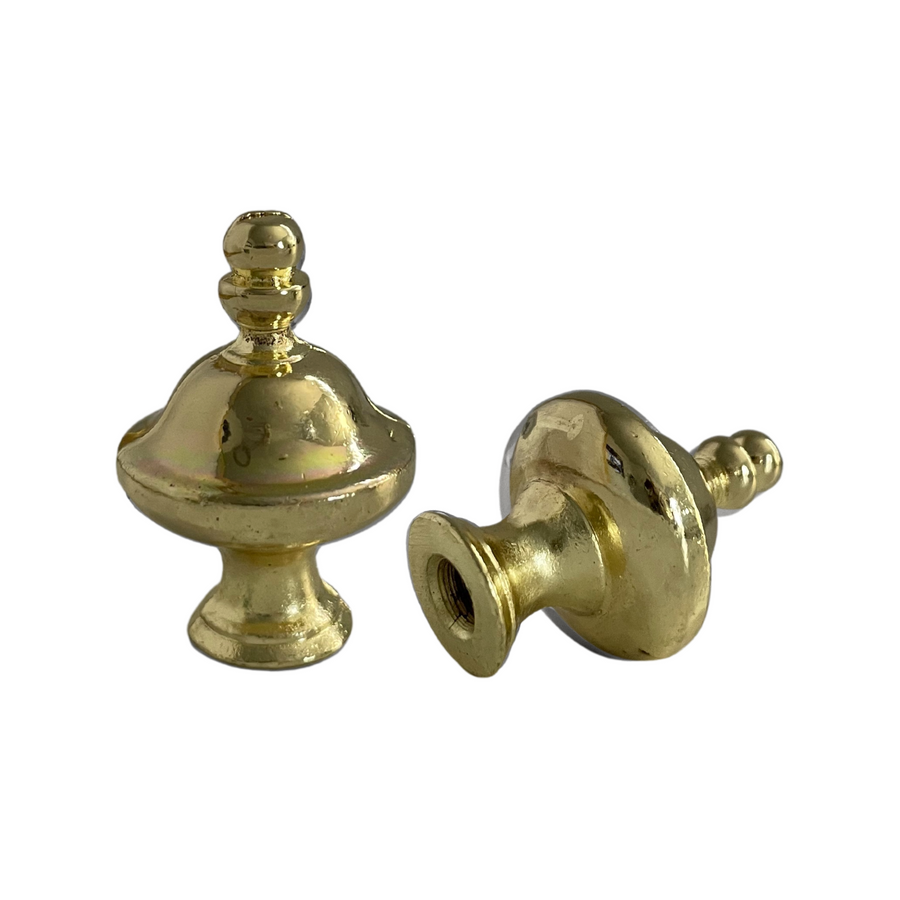 Lamp Finials 2-Pack (Glossy Brass, 1-1/2" Tall)