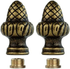 Lamp Finials 2-Pack (Antique Brass Acorn, 1-1/2" Tall)