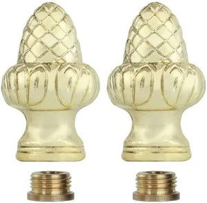 Lamp Finials 2-Pack (Brass Acorn, 1-1/2" Tall)