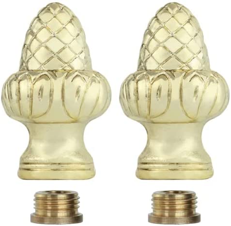 Lamp Finials 2-Pack (Brass Acorn, 1-1/2" Tall)