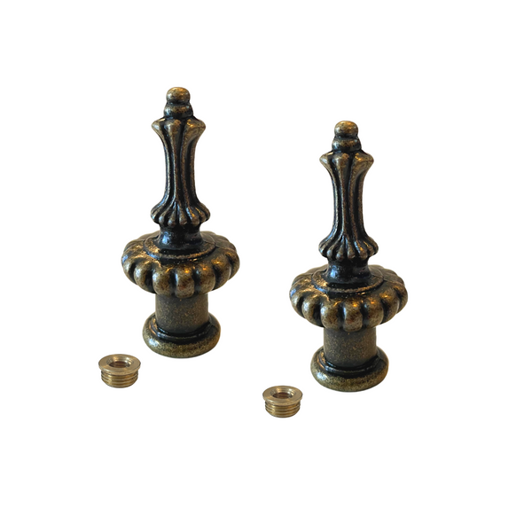 Antique Brass Lamp Finials [2 Pack] - Makely