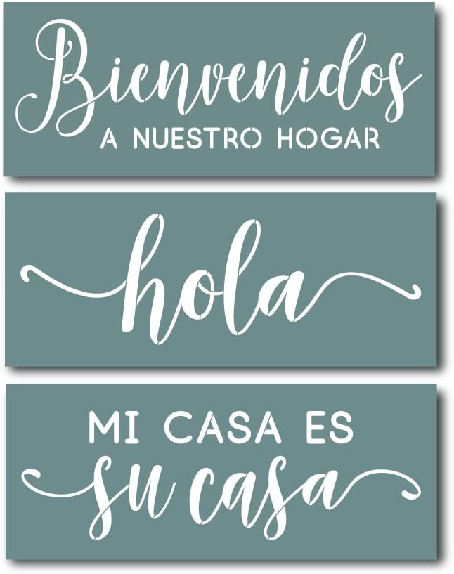 Spanish Welcome Stencils (Set of 3)