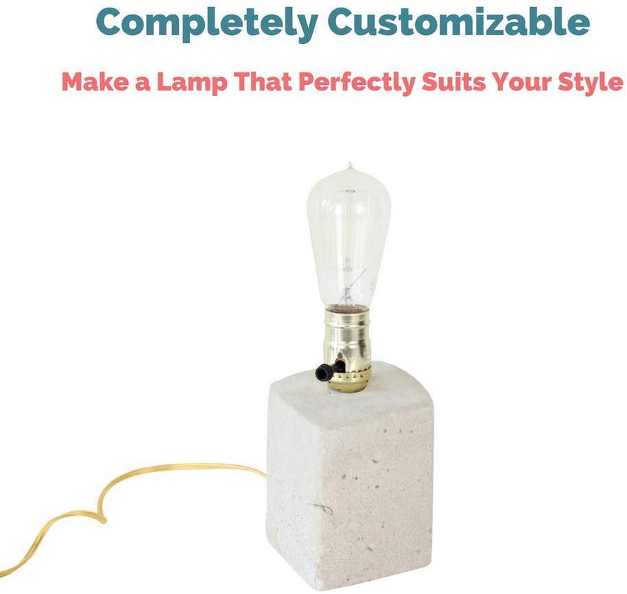 DIY Lamp Wiring Kit (Glossy Brass Socket + Gold Cord)