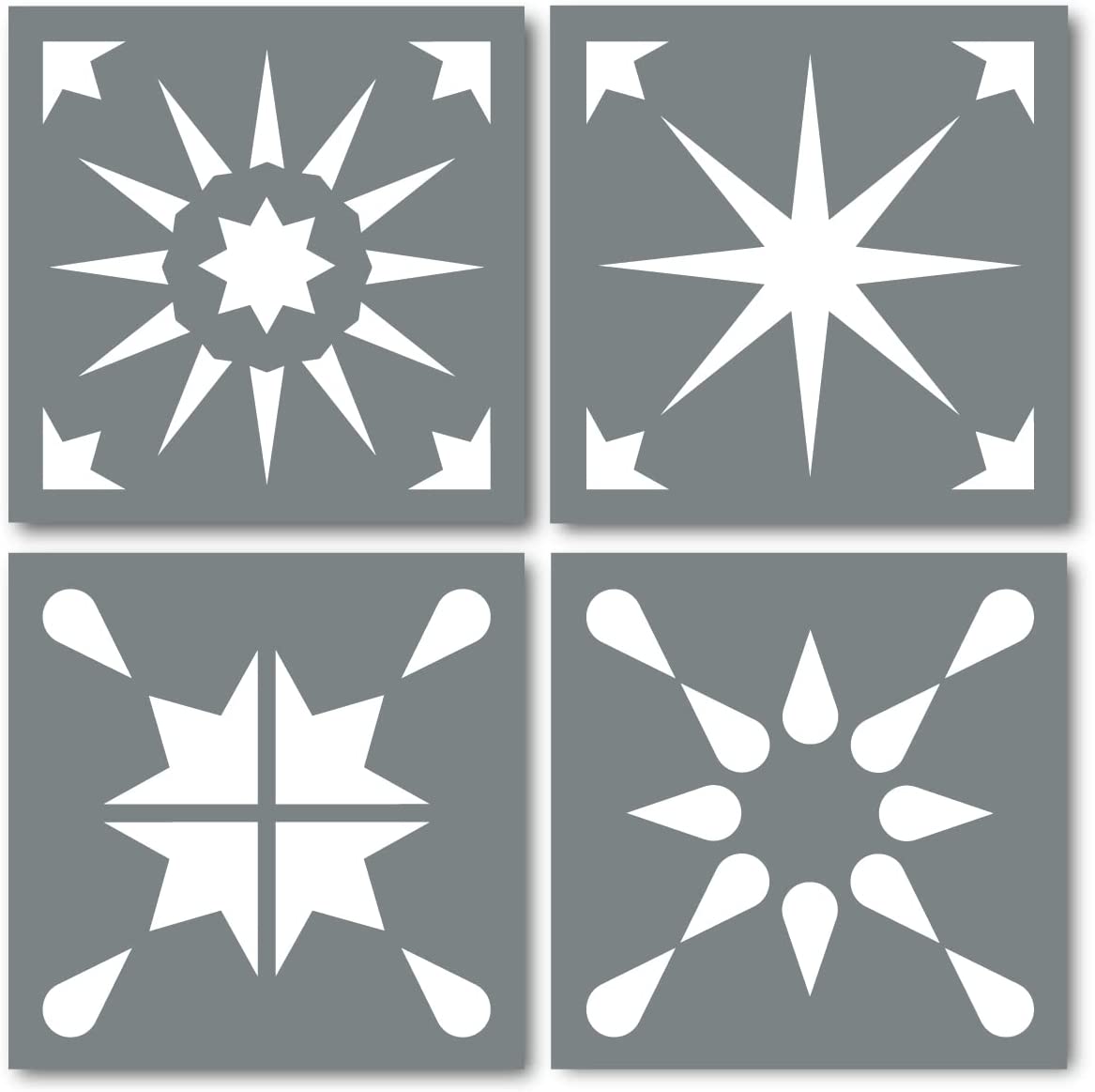 Star Pattern Tile Stencils (Set of 4) - Makely