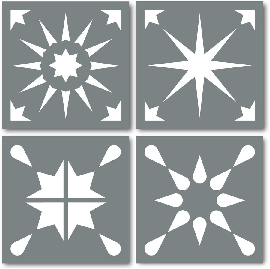 Star Pattern Tile Stencils (Set of 4)