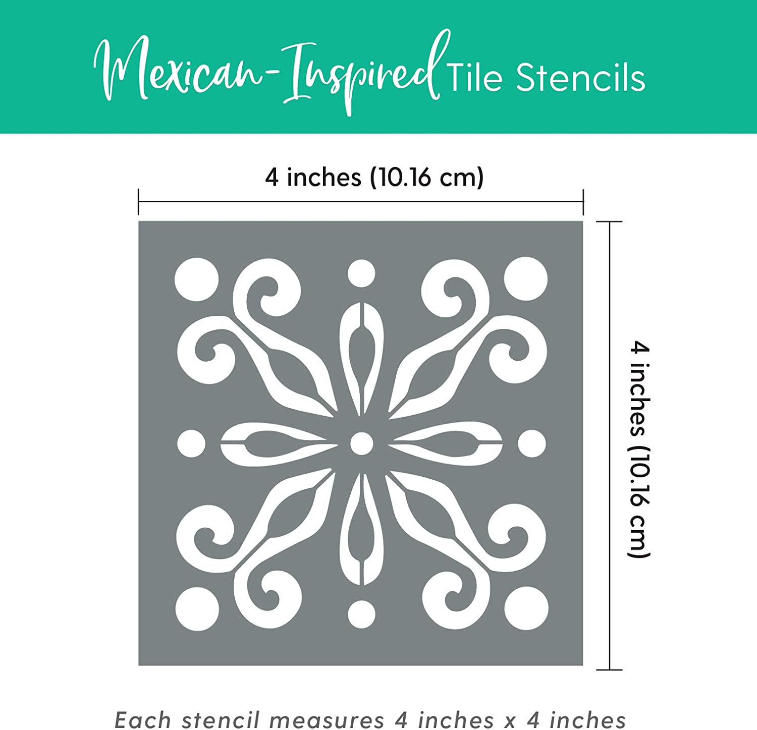 Mexican Tile Tier 4 Cake Stencil Side