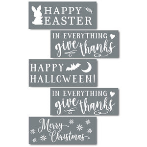 Holiday Bundle Stencil Set (Christmas, Easter, Halloween, Thanksgiving & Fourth of July)