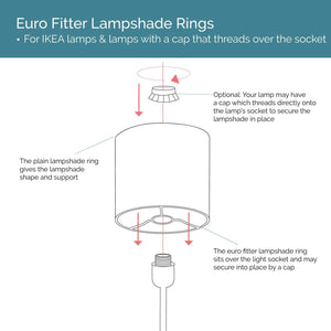 Steel Silver Drum Lamp Shade Rings with European Fitter