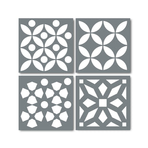 Moroccan Tile Stencils (Set of Four)