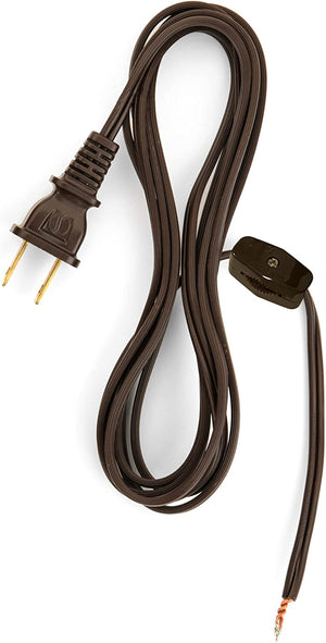 Lamp Cord 8ft or 12ft in Black, Brown, Silver, White and Gold