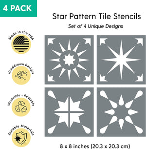 Star Pattern Tile Stencils (Set of 4)