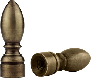 Lamp Finials 2-Pack (Antique Brass Bullet, 1-9/16" Tall)