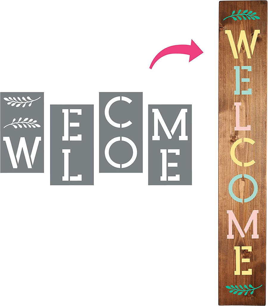 Vertical Welcome Stencils for 5FT Sign (Four Pack)