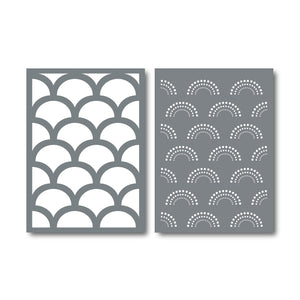 Scallop Stencils Solids & Dots 13" x 18" (Two Pack)