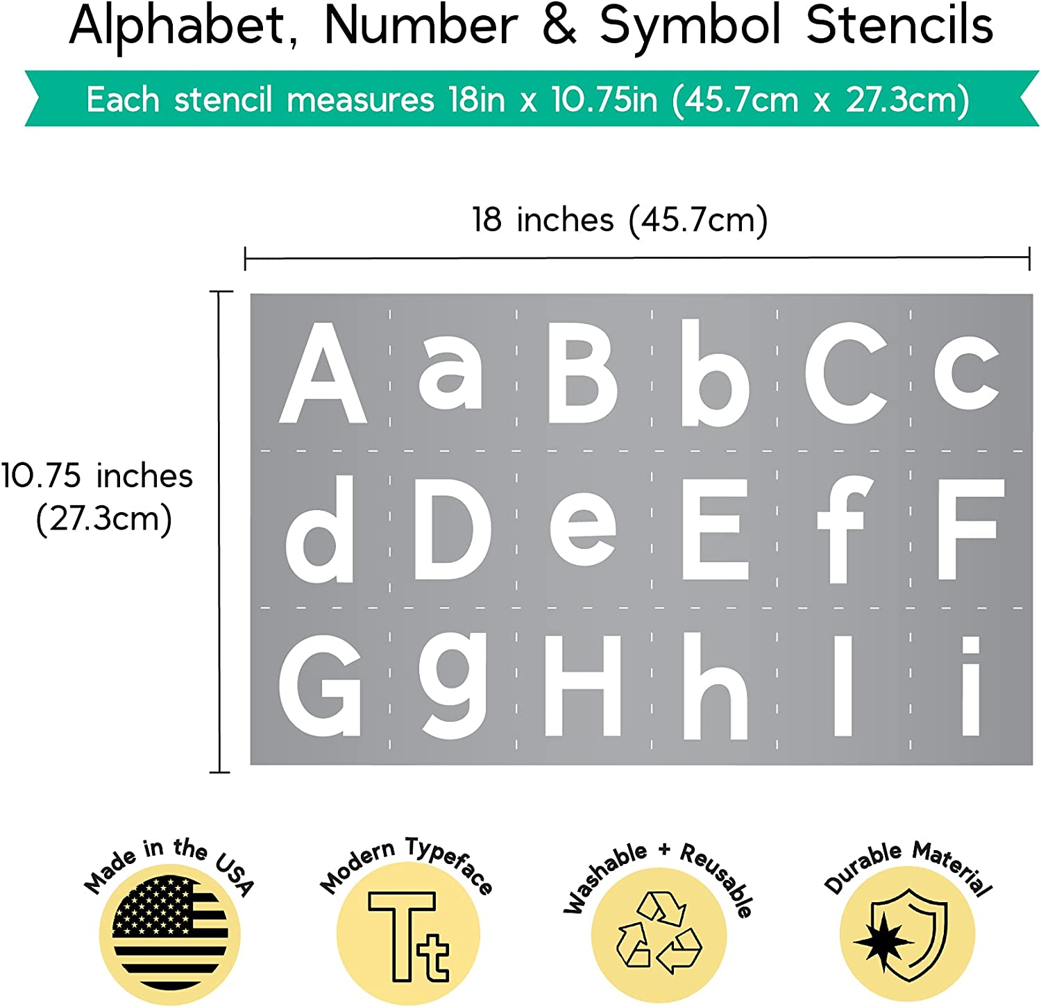 Alphabet Letter 2 Inch Craft Stencils - Makely