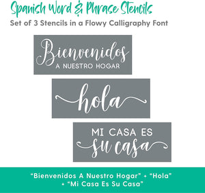 Spanish Welcome Stencils (Set of 3)
